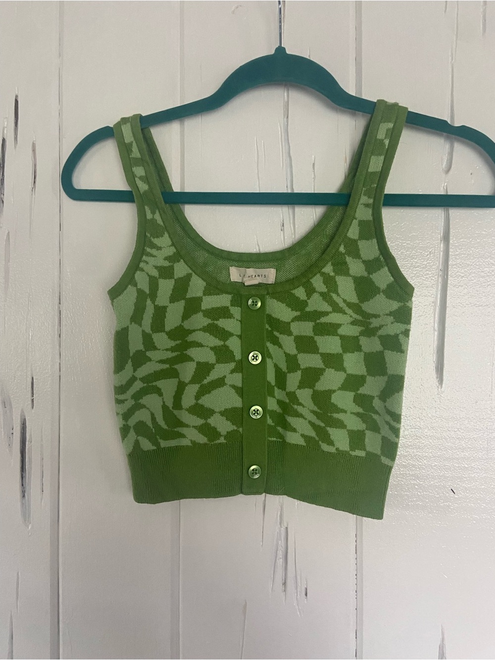 LA HEARTS Green Patterned Knit Tank Top